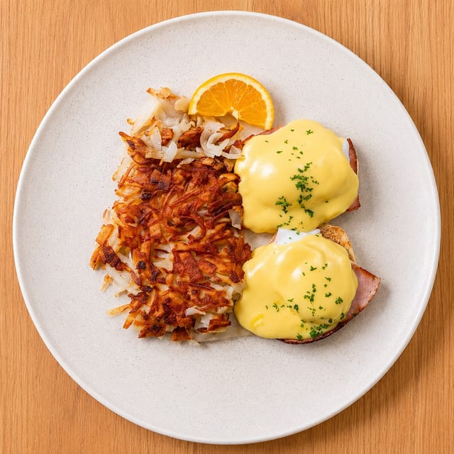 Traditional Eggs Benedict.